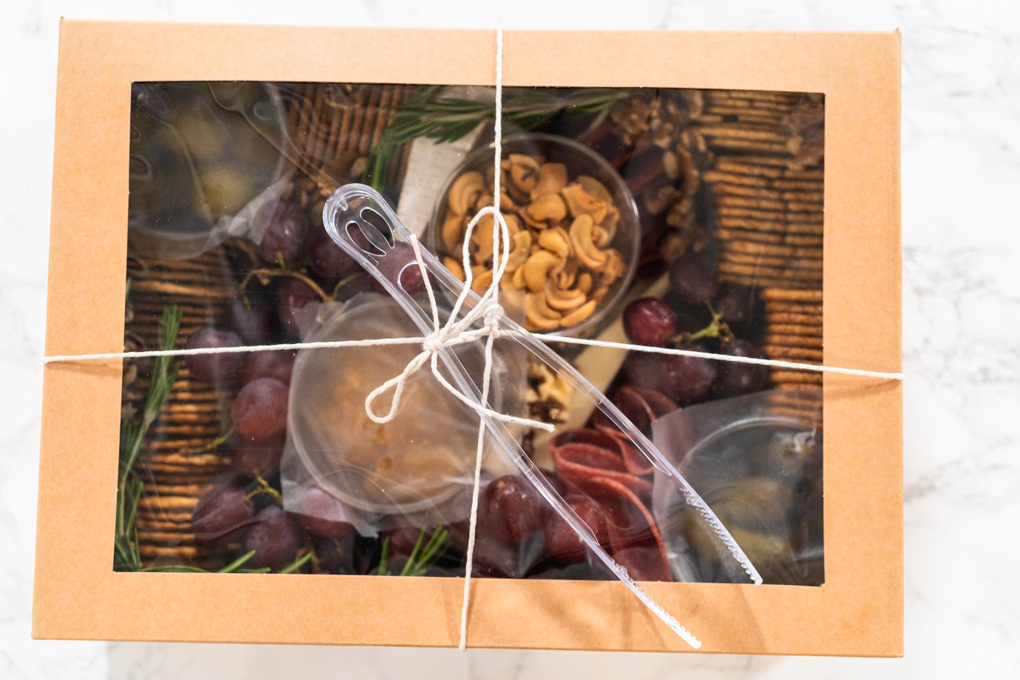 Boxed culinary kit with local ingredients